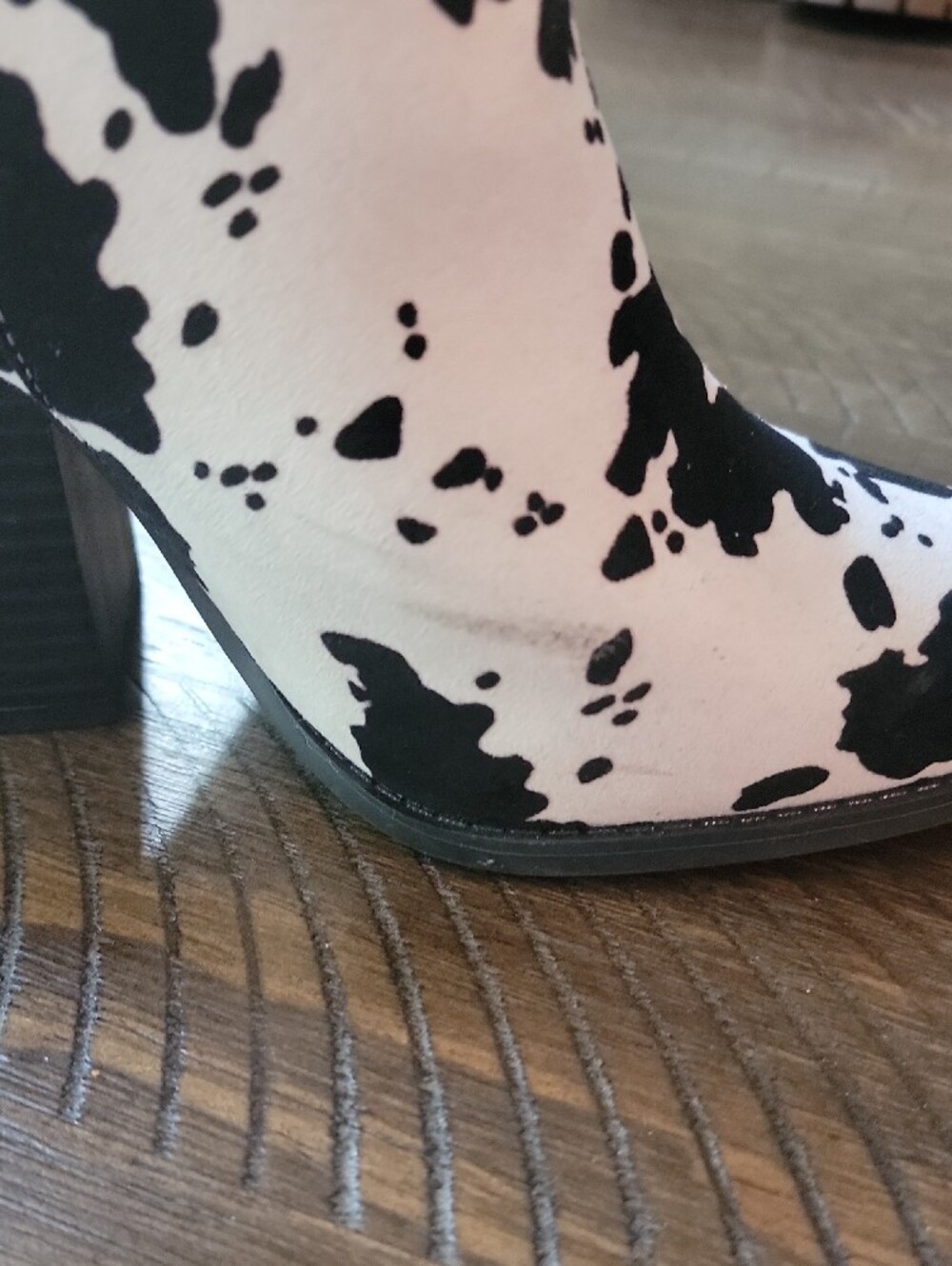 Cow Print Ankle Boots - Picture 4 of 5